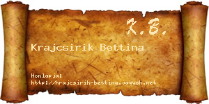 Krajcsirik Bettina névjegykártya