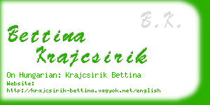 bettina krajcsirik business card